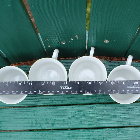 1950s MCM Vintage Flower Coffee Tea Mug Matching Plate Complete Set of 4 - Picture 14 of 16